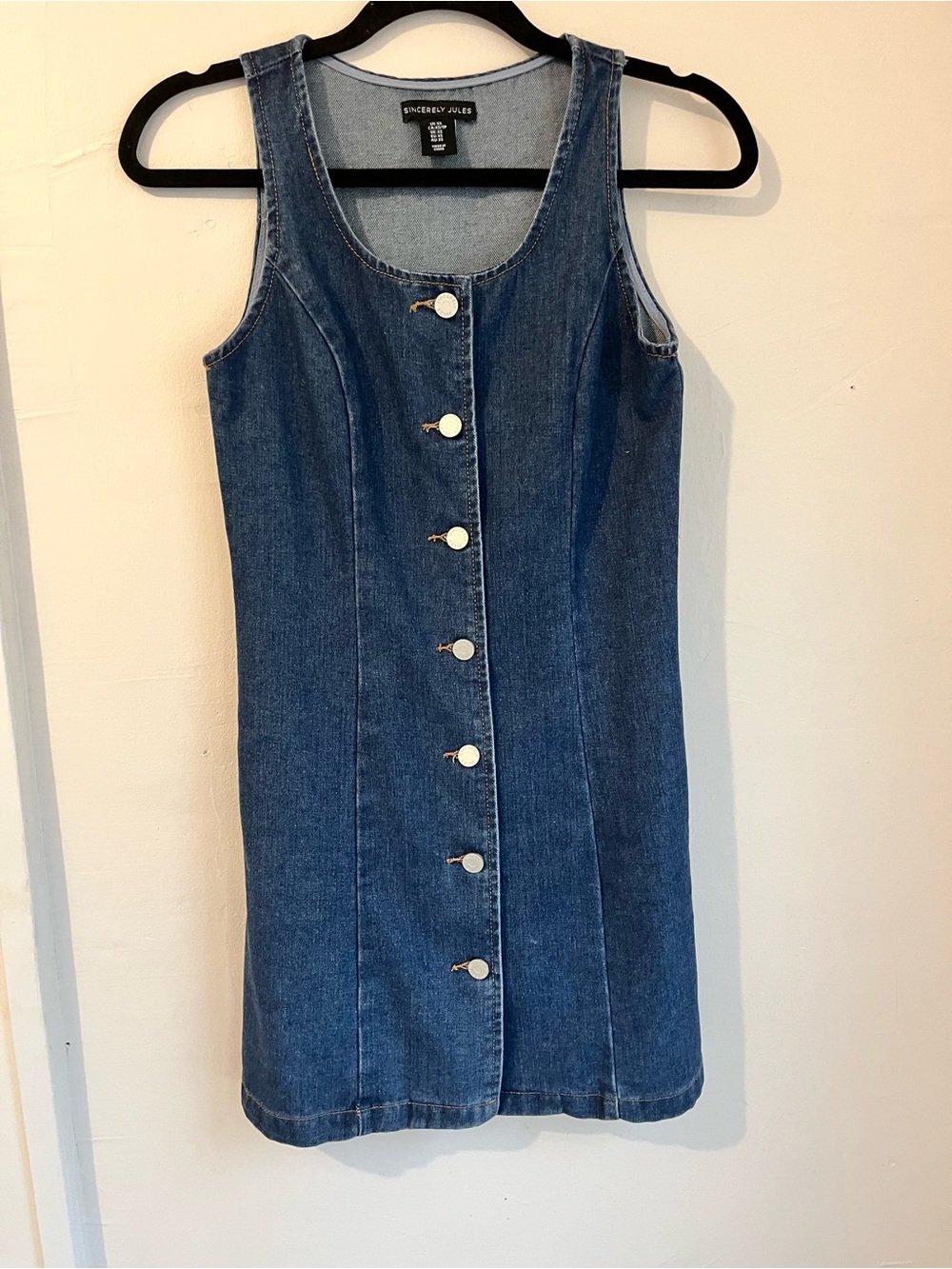 Sincerely Jules Blue Denim Button-Down Mini Dress